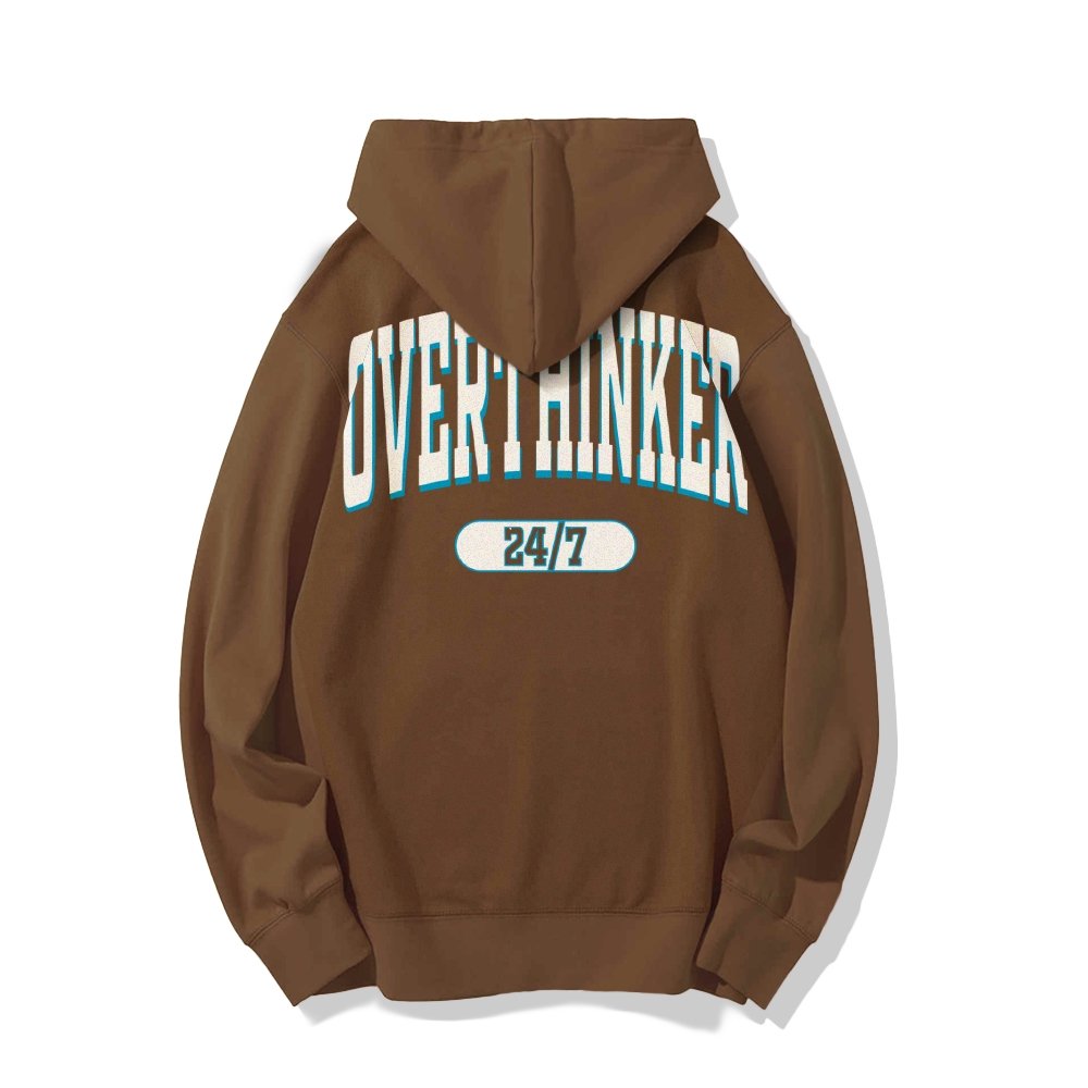 Overthinker All the time Printed Back Cotton Hoodie