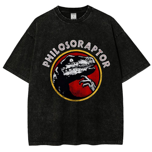 Philosoraptor Meme Funny Velociraptor Dinosaur Vintage Distressed T-shirt