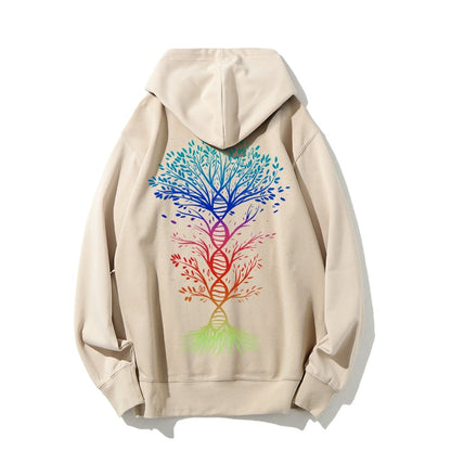 DNA Tree Of Life Science Printed Back Unisex Cotton Hoodie