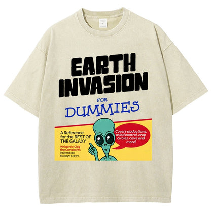 Earth Invasion for Dummies Vintage Distressed T-shirt