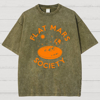 Flat Mars Society Nerdy Vintage Distressed T-shirt