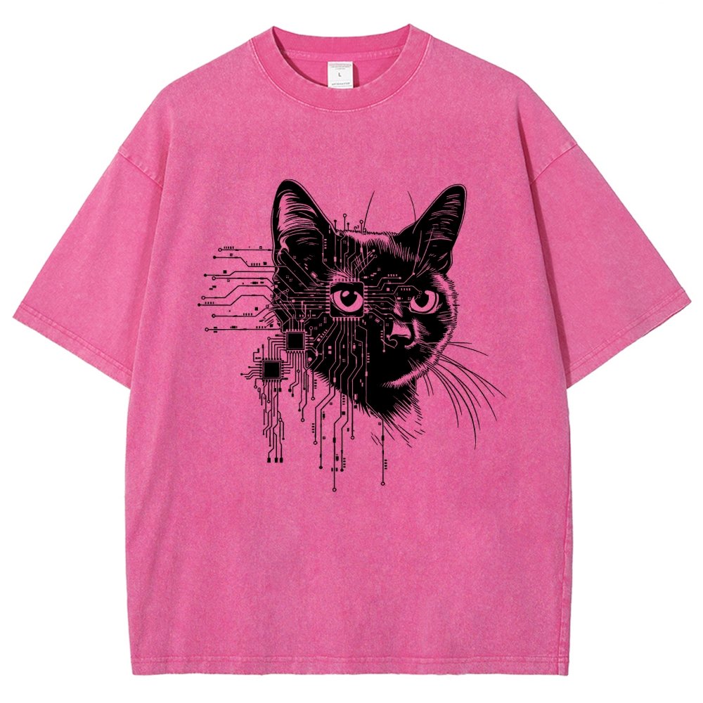 Future Cat Vintage Distressed T-shirt