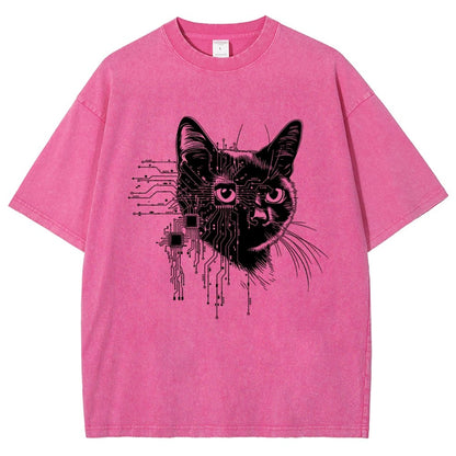 Future Cat Vintage Distressed T-shirt