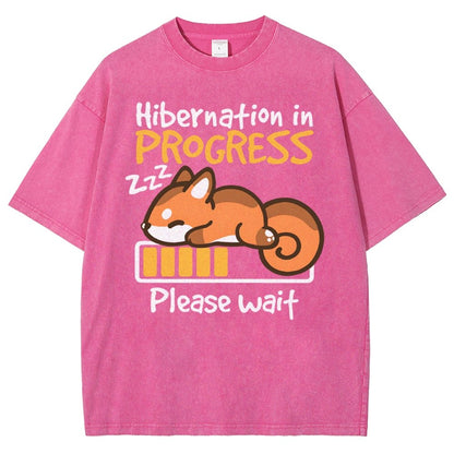 Hibernation In Progress Vintage Distressed T-shirt