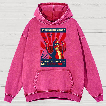 Not The Leader We Want But The Leader We Deserve Vintage Distressed Hoodie