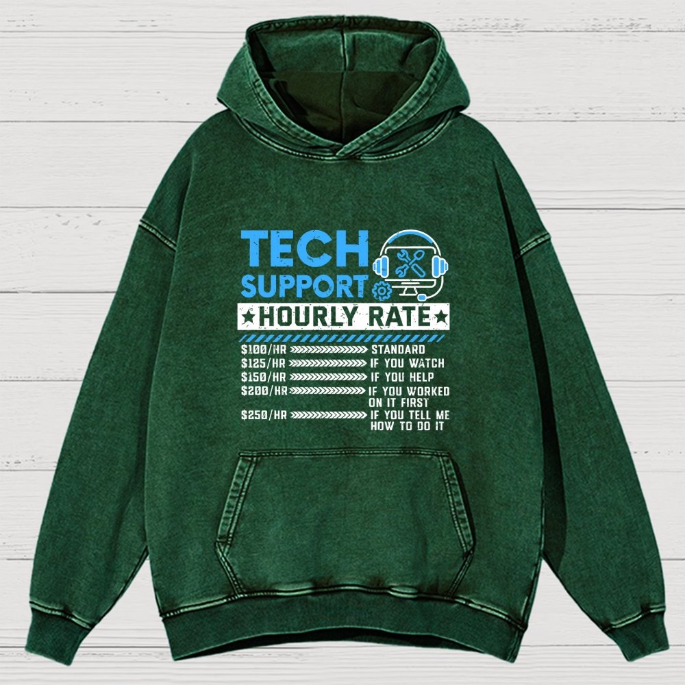 Tech Support Vintage Distressed Hoodie