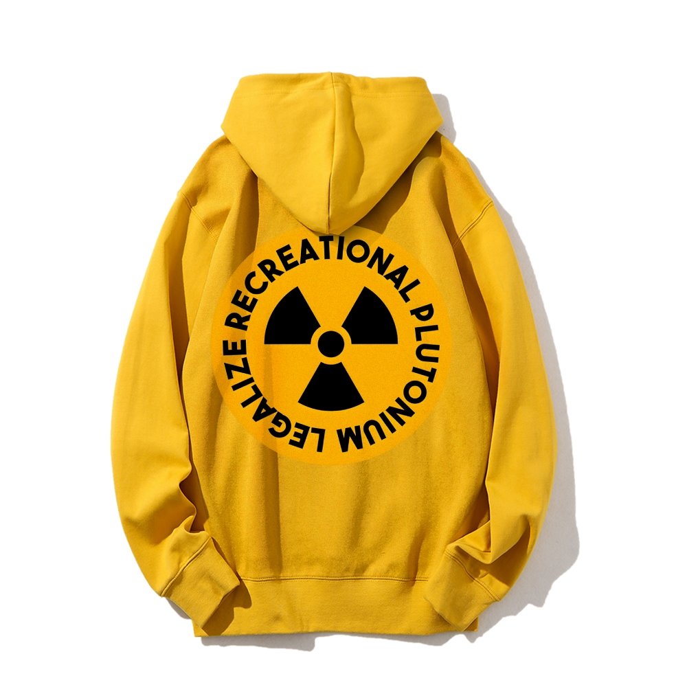 Legalize Recreational Plutonium Printed Back Unisex Cotton Hoodie