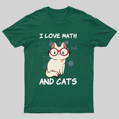 I Love Math And Cats Math Nerd T-Shirt