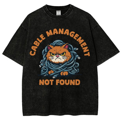 Cable Management Not Found Vintage Distressed T-shirt