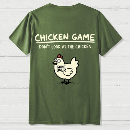Chicken Game Back Printing Geek T-Shirt