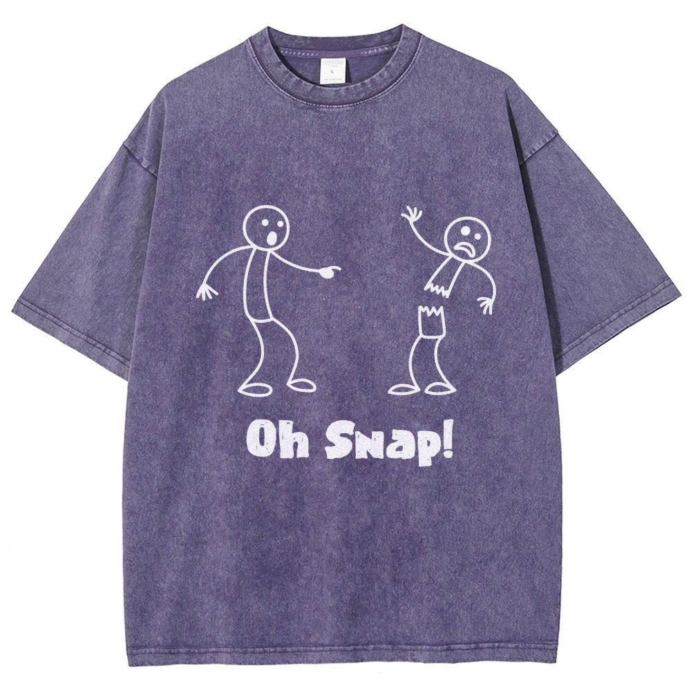 Oh Snap Funny Stick Figure Slogan Saying Vintage Distressed T-shirt