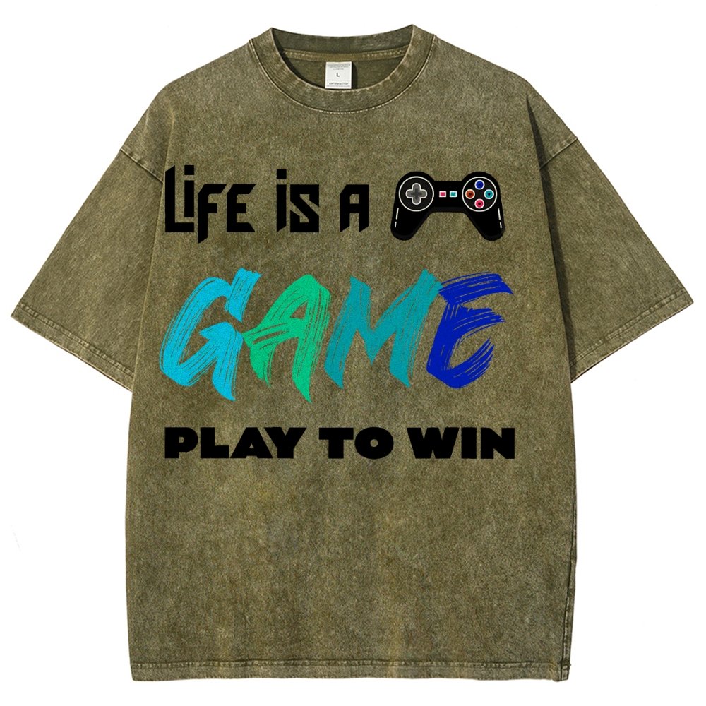 Life Is A Game Play To Win Vintage Distressed T-shirt
