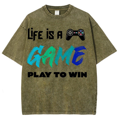 Life Is A Game Play To Win Vintage Distressed T-shirt