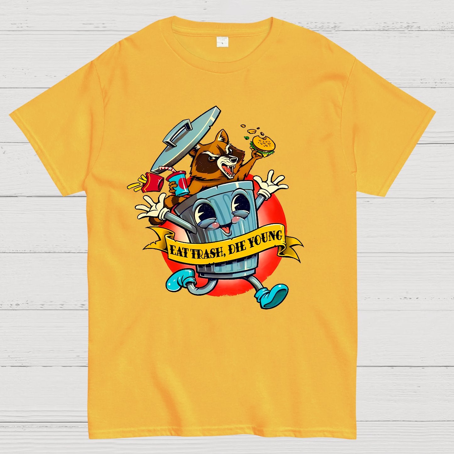 Eat Trash Die Young Vintage Cartoon Classic Geek T-Shirt