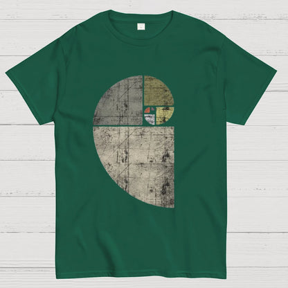 Distressed Fibonacci Spiral Geek Graphic T-Shirt