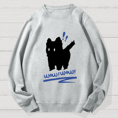 Black Cat Wow！Wow！Geek Cotton Sweatshirt
