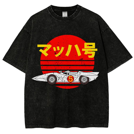 Mach 5 Retro  Vintage Distressed T-shirt