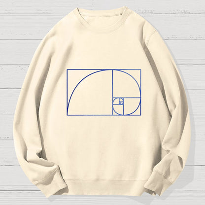 Distressed Fibonacci Spiral Geek Cotton Sweatshirt