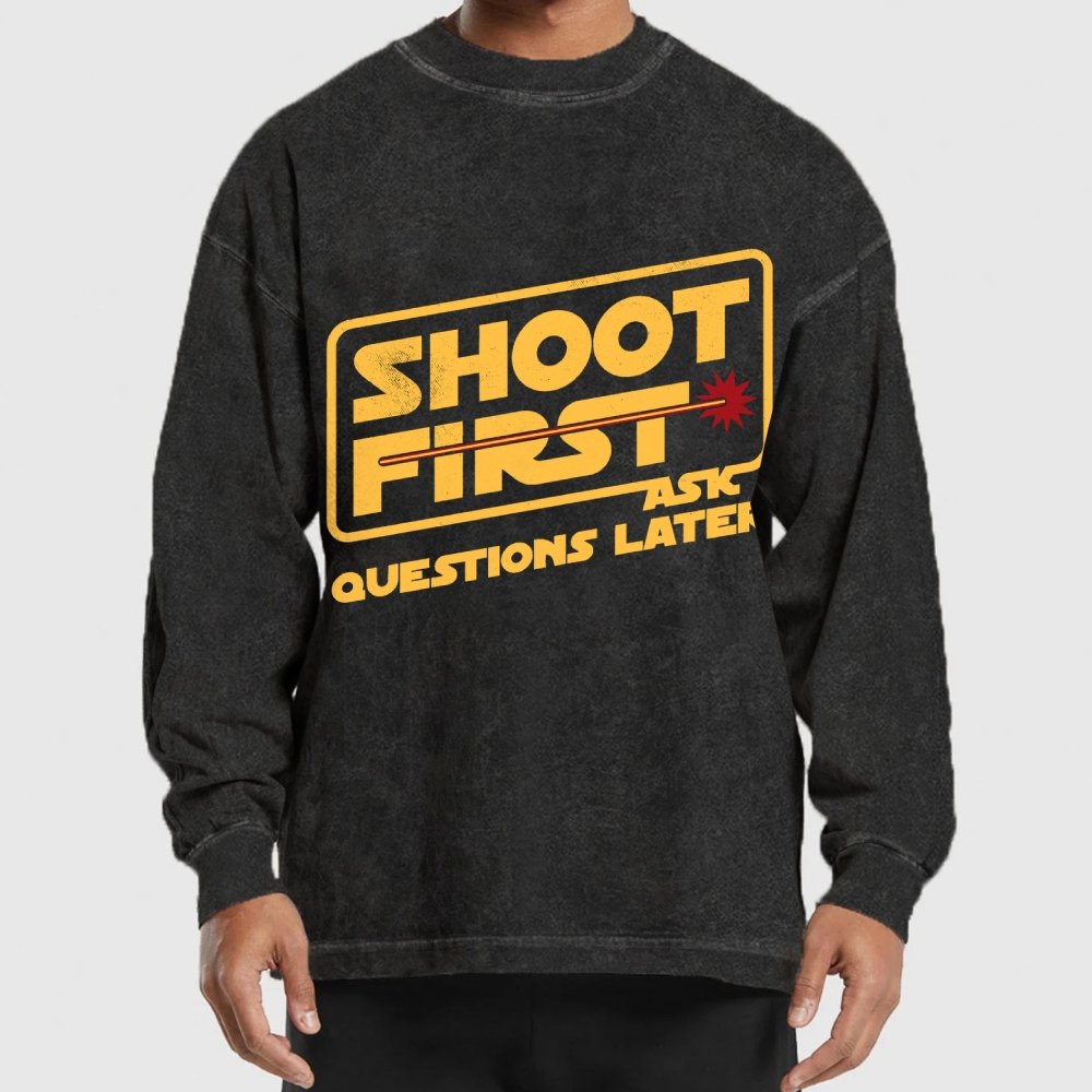 Shoot First Washed Long Sleeve Tee