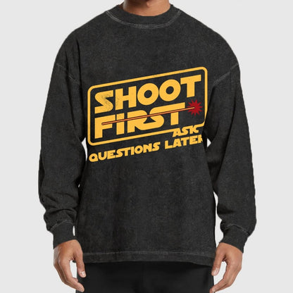 Shoot First Washed Long Sleeve Tee