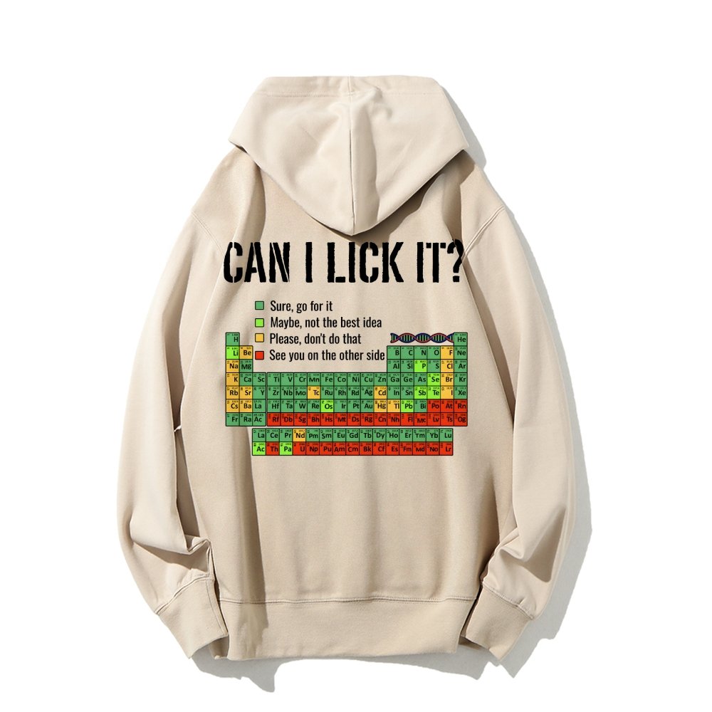 Can I Lick It Printed Back Unisex Cotton Hoodie