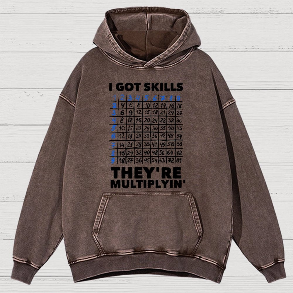Math Got Skills Multiplying Vintage Distressed Hoodie
