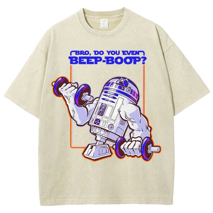 Bro Do You Even Beep-Boop Vintage Distressed T-shirt