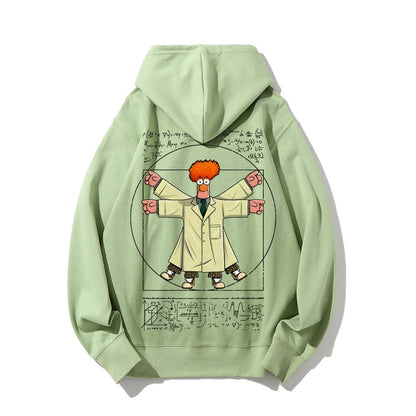 Vitruvian Puppet Printed Back Unisex Cotton Hoodie