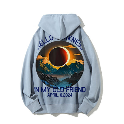 Hello Darkness My Old Friend Nerdy Graphic Geek Printed Back Cotton Hoodie