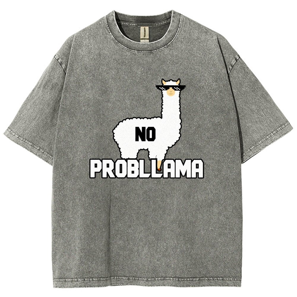 No Probllama Vintage Distressed T-shirt