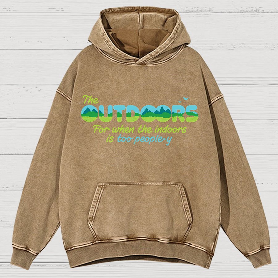 Because The Indoors Is Too People-Y Vintage Distressed Hoodie