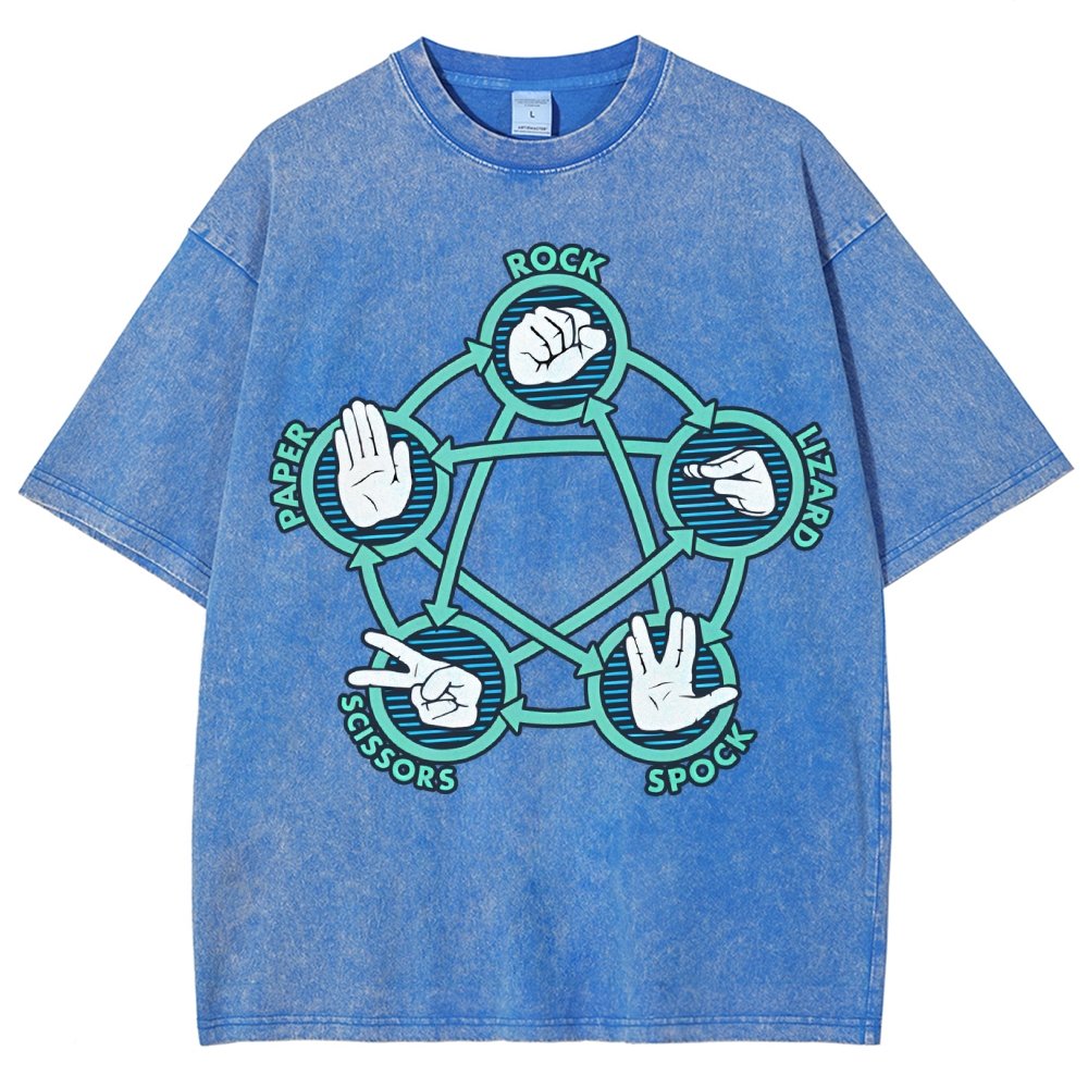 Rock Paper Scissors Lizard Spock Vintage Distressed T-shirt