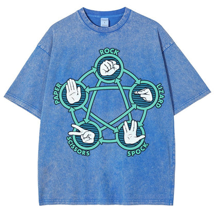 Rock Paper Scissors Lizard Spock Vintage Distressed T-shirt