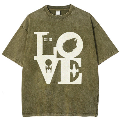 I Love SciFi Black Vintage Distressed T-shirt