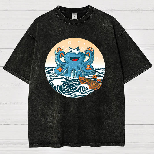 Cookie Kraken Attack Vintage Distressed T-shirt