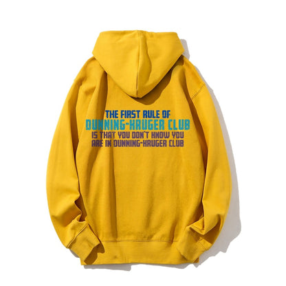 Dunning-Kruger Club Printed Back Unisex Cotton Hoodie
