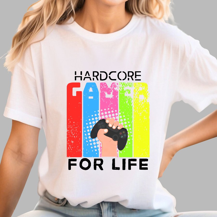 Hardcore Gamer for Life Geeky T-Shirt