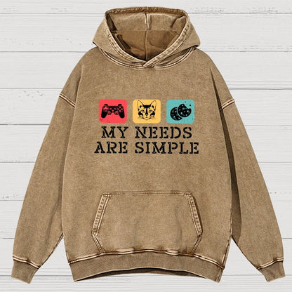 My Needs Are Simple Gamers Fun Vintage Distressed Hoodie