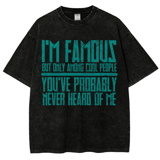 I’m Famous Among Cool People Vintage Distressed T-shirt