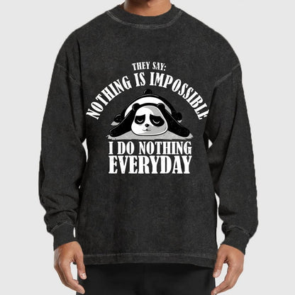 I Do Nothing Everyday Washed Long Sleeve Tee