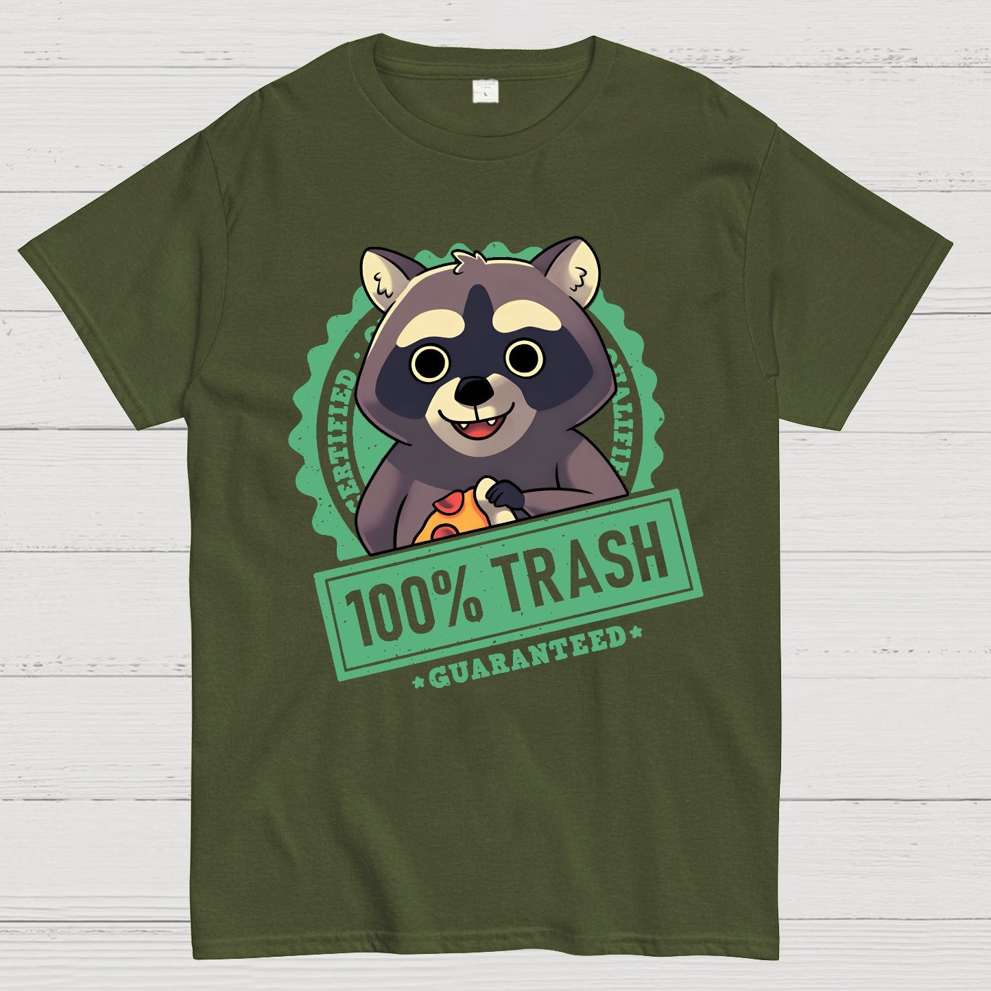 100% Cute Trash Panda Raccoon Seal Geek T-Shirt
