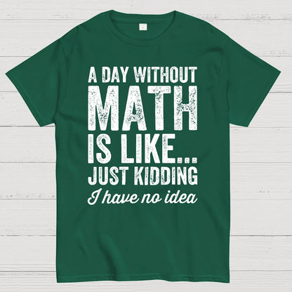 A Day Without Math Is Like Just Kidding I Have No Idea.Geek T-Shirt
