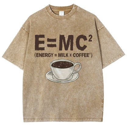 Funny Energy milk coffee science Vintage Distressed T-shirt