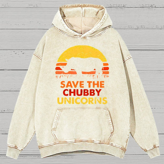 Save The Chubby Unicorns Vintage Distressed Hoodie