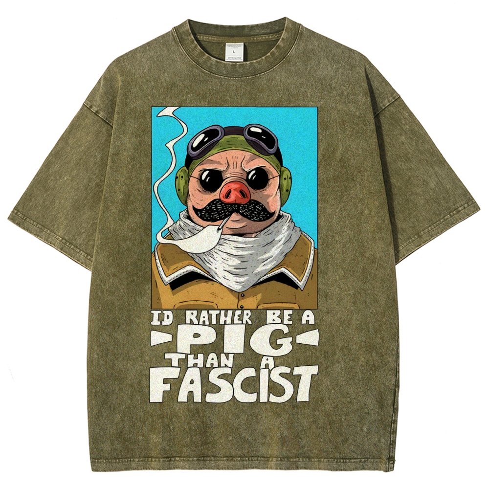 “I’d rather be a Pig than a Fascist.” Vintage Distressed T-shirt