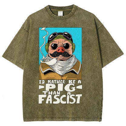 “I’d rather be a Pig than a Fascist.” Vintage Distressed T-shirt