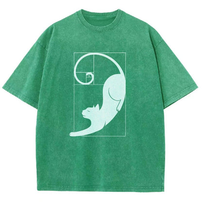 Fibonacci Cat Golden Ratio Vintage Distressed T-shirt