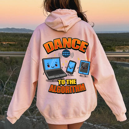 Dance To The Algorithm Funny Printed Back Unisex Cotton Hoodie