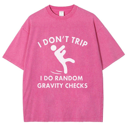 Random Gravity Checks Funny Vintage Distressed T-shirt