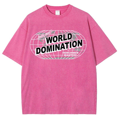 Ask Me About My Plans for World Domination Vintage Distressed T-shirt